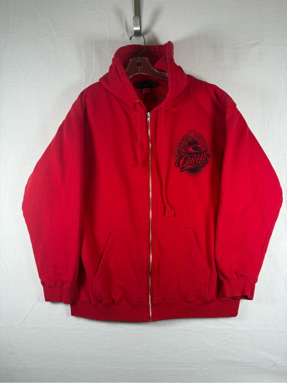 O'Neill Red Thermal Lined Zip-Up Hooded Sweatshirt Size Large